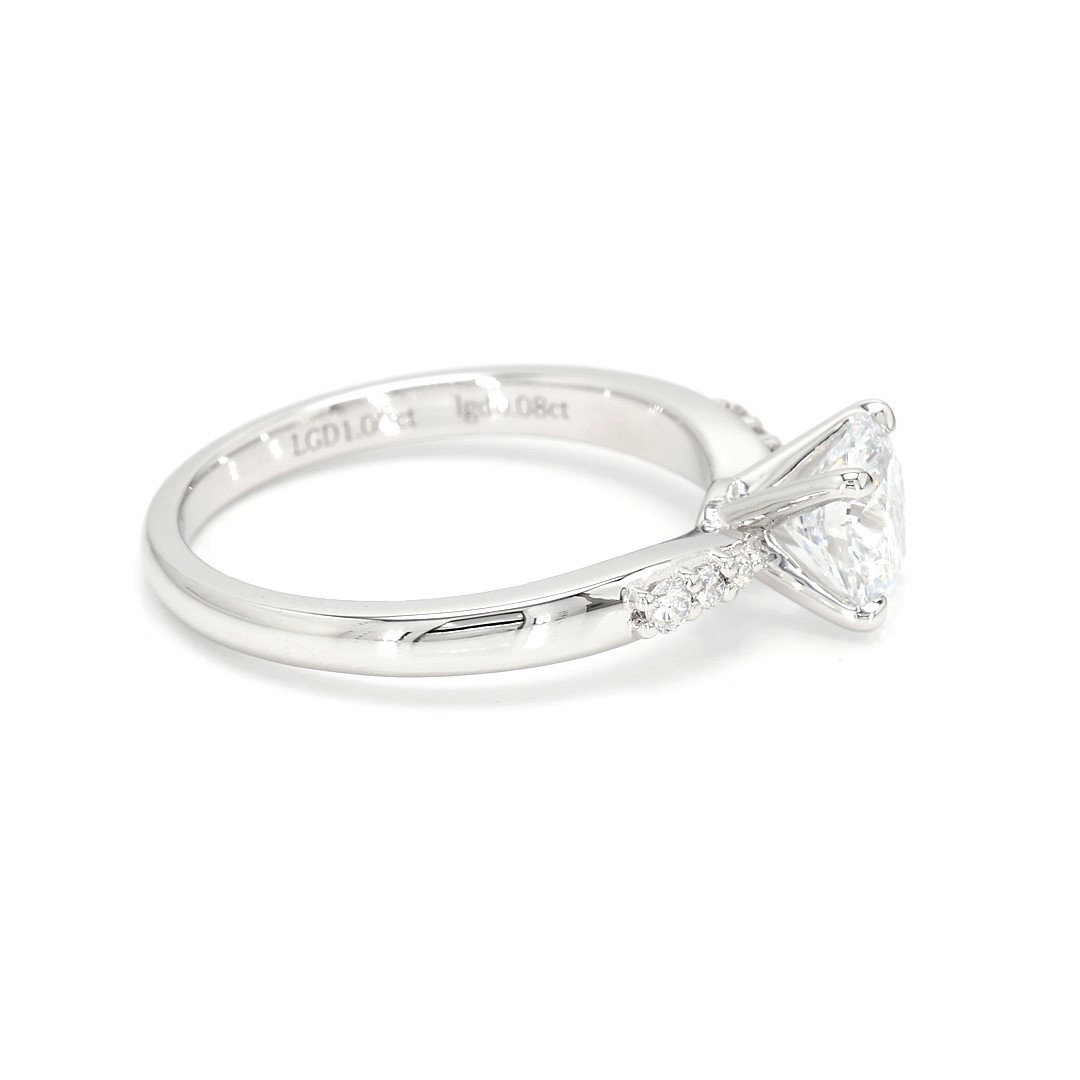 18K 1ct Round  Shaped Olivia Ring White Frame 4