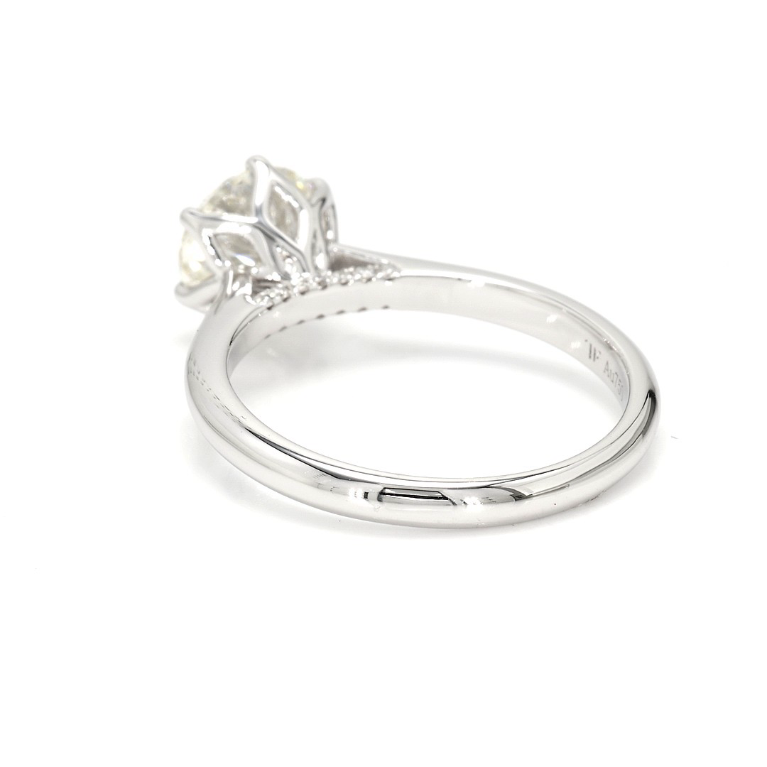 18K 1.51ct Round  Shaped Audrey Ring White Frame 15