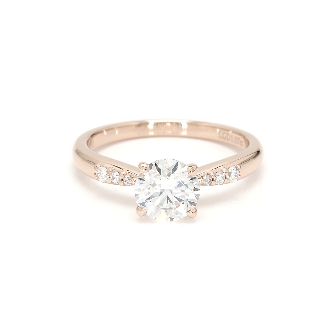 18K 1.07ct Round  Shaped Olivia Ring Rose Frame 0
