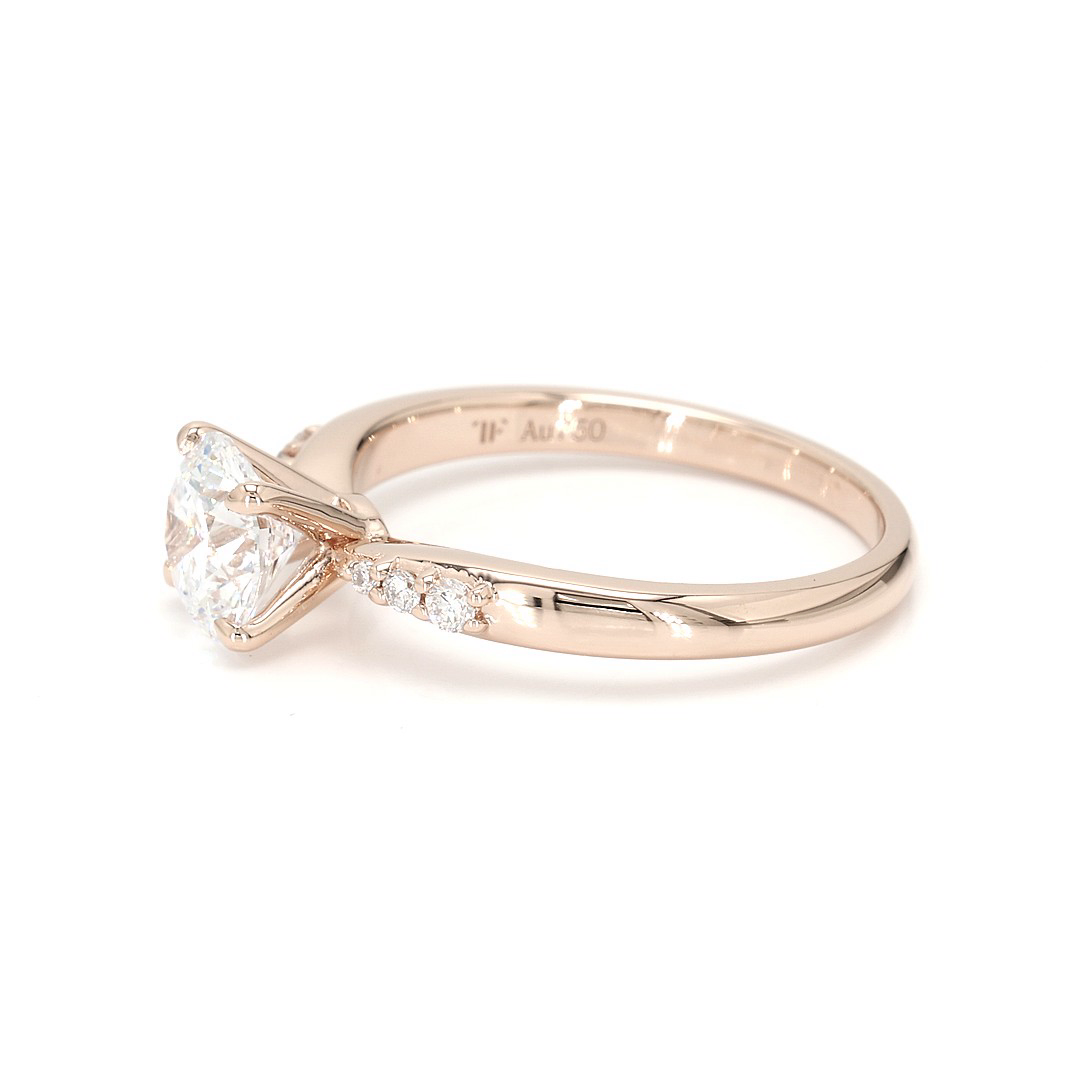 18K 1.07ct Round  Shaped Olivia Ring Rose Frame 2