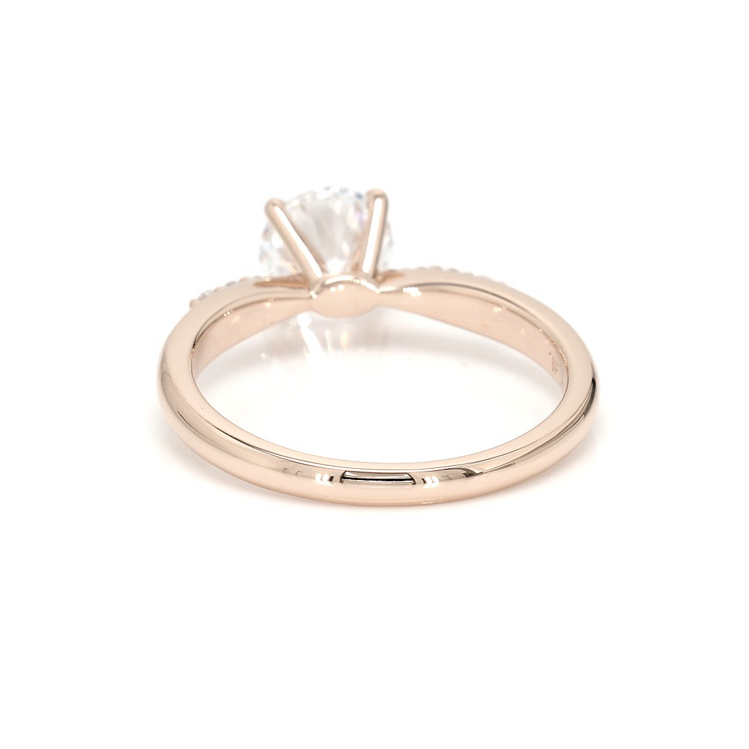 18K 1.07ct Round  Shaped Olivia Ring Rose Frame 5