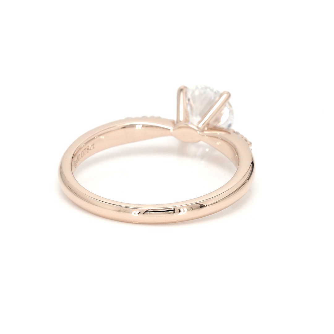 18K 1.07ct Round  Shaped Olivia Ring Rose Frame 6