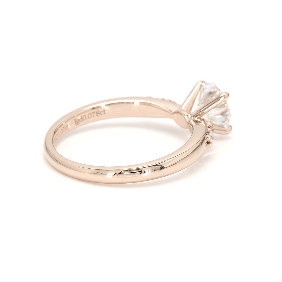 18K 1.07ct Round  Shaped Olivia Ring Rose Frame 7