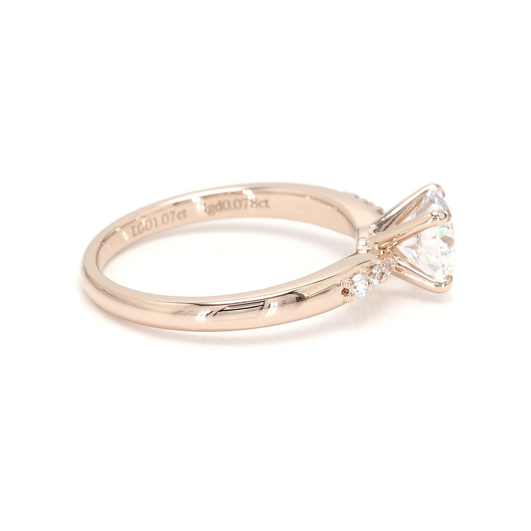 18K 1.07ct Round  Shaped Olivia Ring Rose Frame 8
