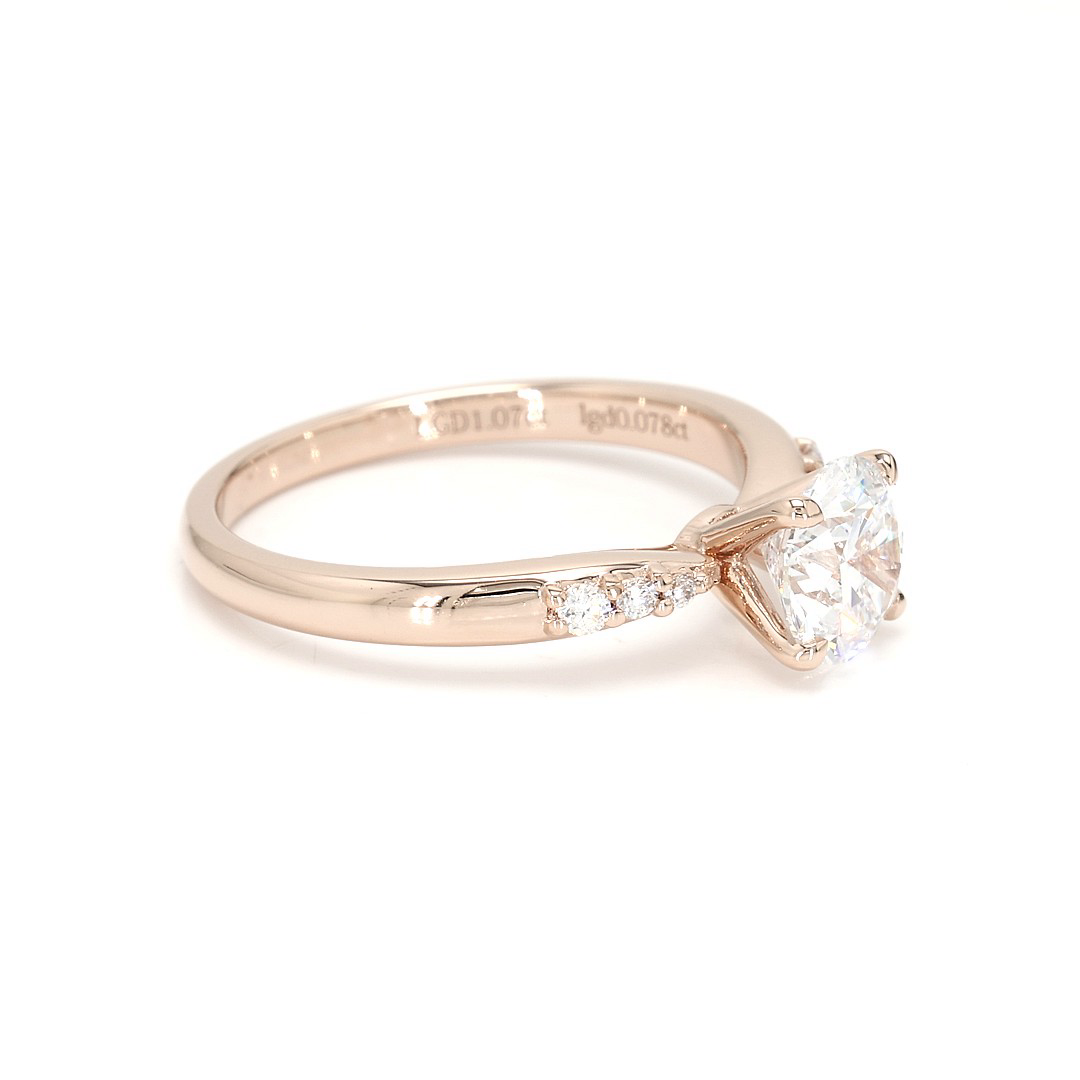 18K 1.07ct Round  Shaped Olivia Ring Rose Frame 9