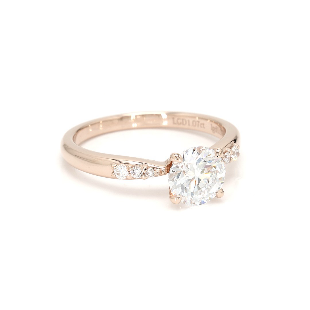 18K 1.07ct Round  Shaped Olivia Ring Rose Frame 10