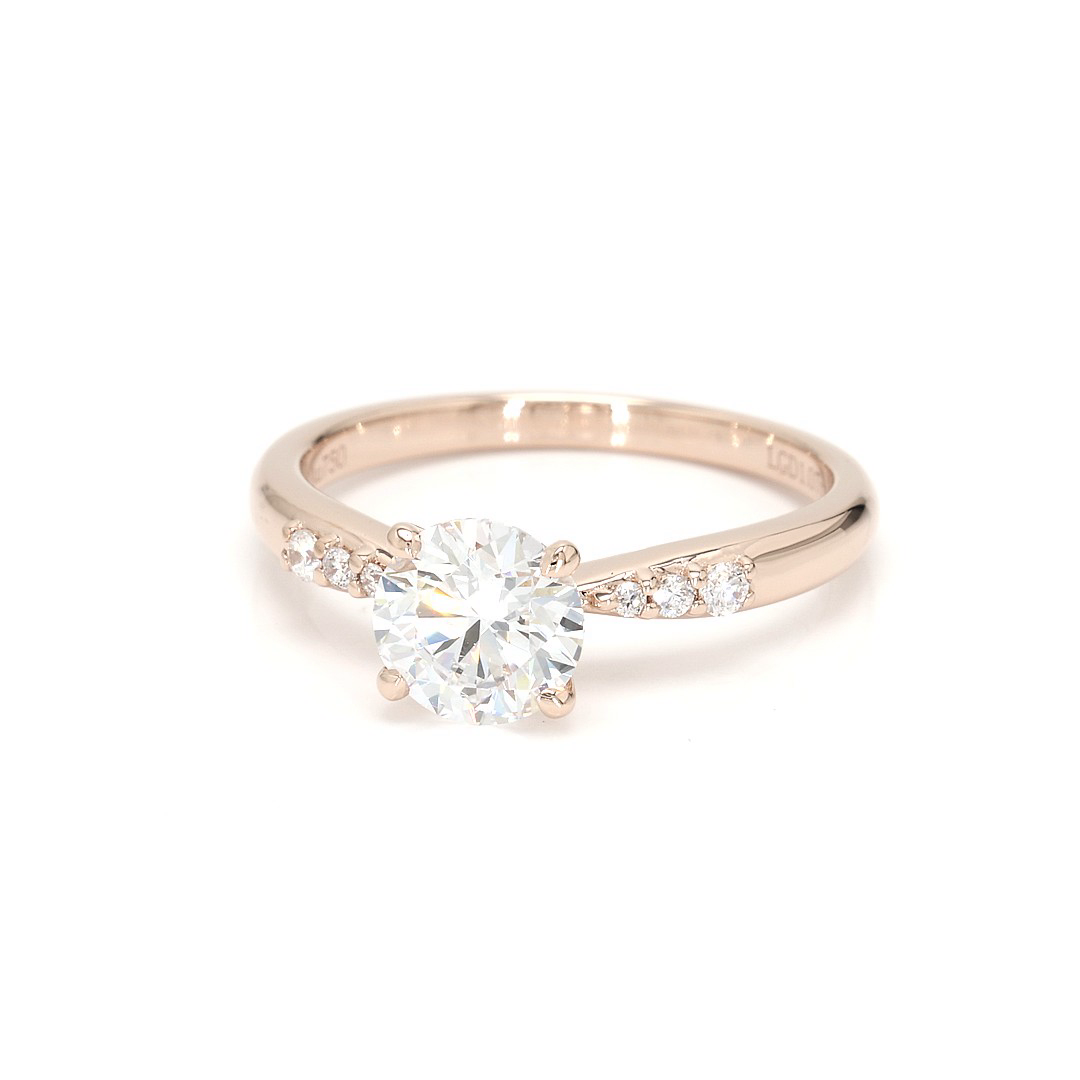 18K 1.07ct Round  Shaped Olivia Ring Rose Frame 11