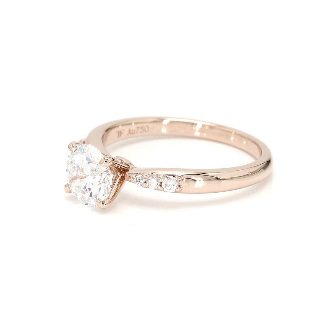 18K 1.07ct Round  Shaped Olivia Ring Rose Frame 12