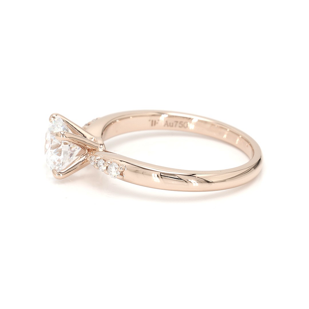 18K 1.07ct Round  Shaped Olivia Ring Rose Frame 13