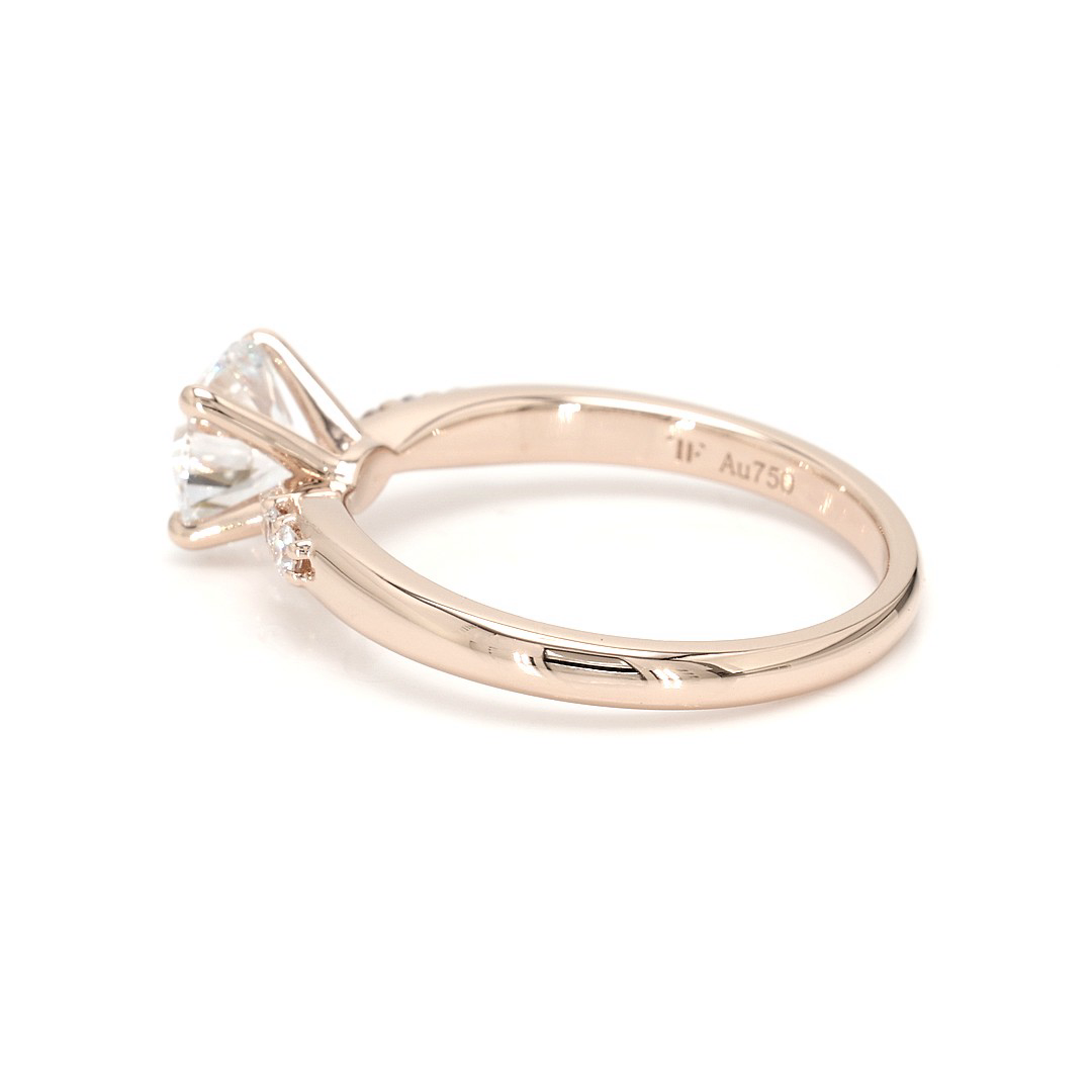 18K 1.07ct Round  Shaped Olivia Ring Rose Frame 14