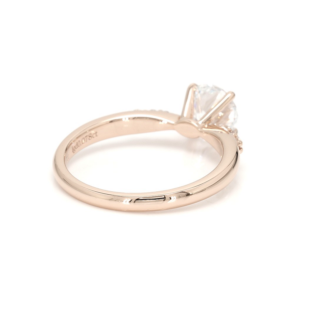 18K 1.07ct Round  Shaped Olivia Ring Rose Frame 17