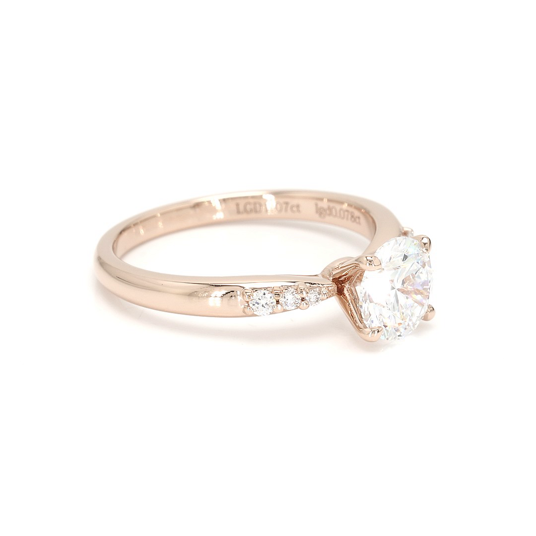 18K 1.07ct Round  Shaped Olivia Ring Rose Frame 20