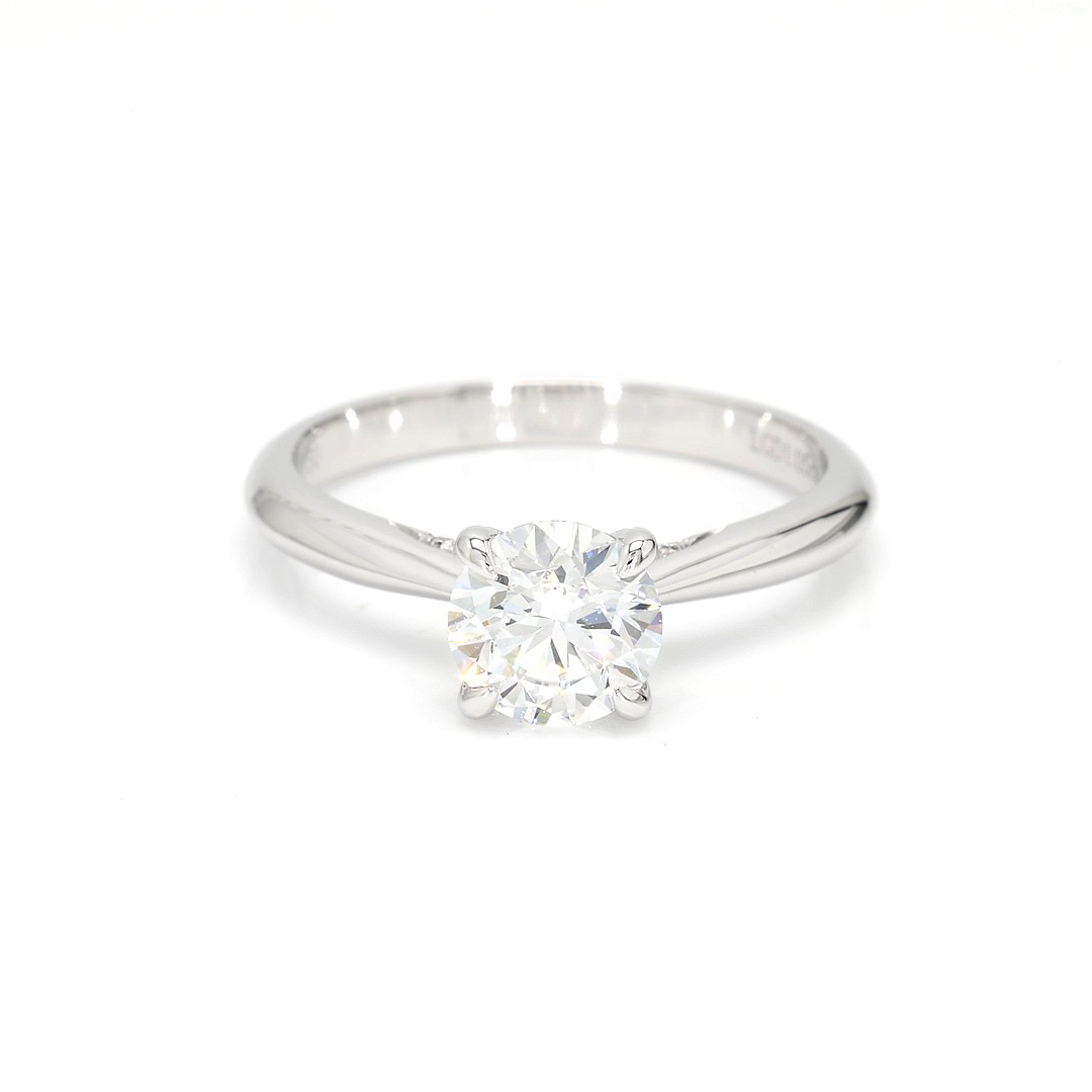 18K 1.05ct Round  Shaped Elise Ring White Frame 0