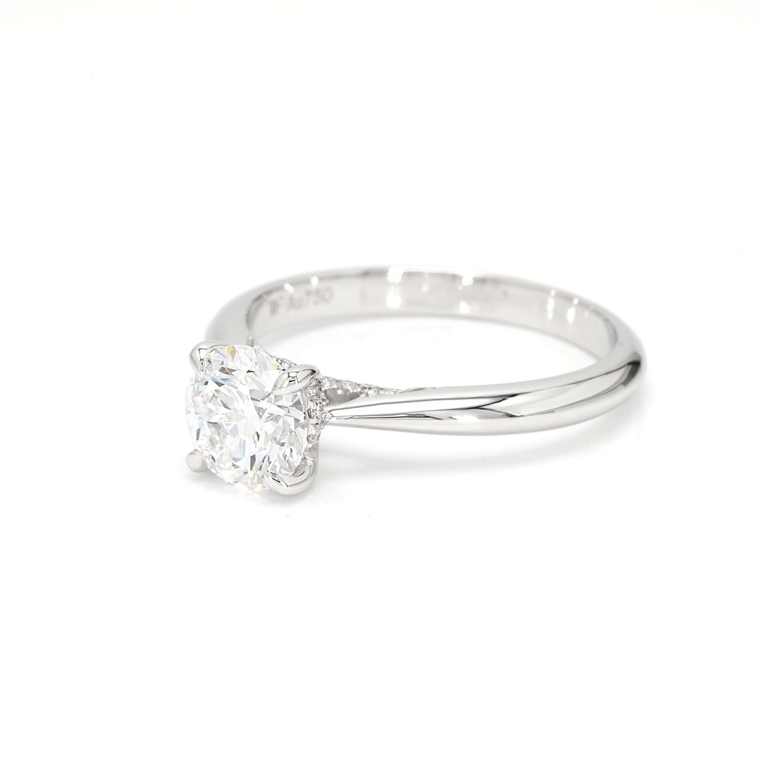 18K 1.05ct Round  Shaped Elise Ring White Frame 1