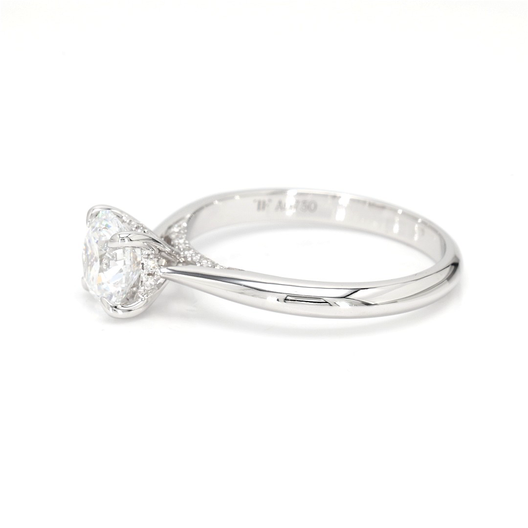 18K 1.05ct Round  Shaped Elise Ring White Frame 2