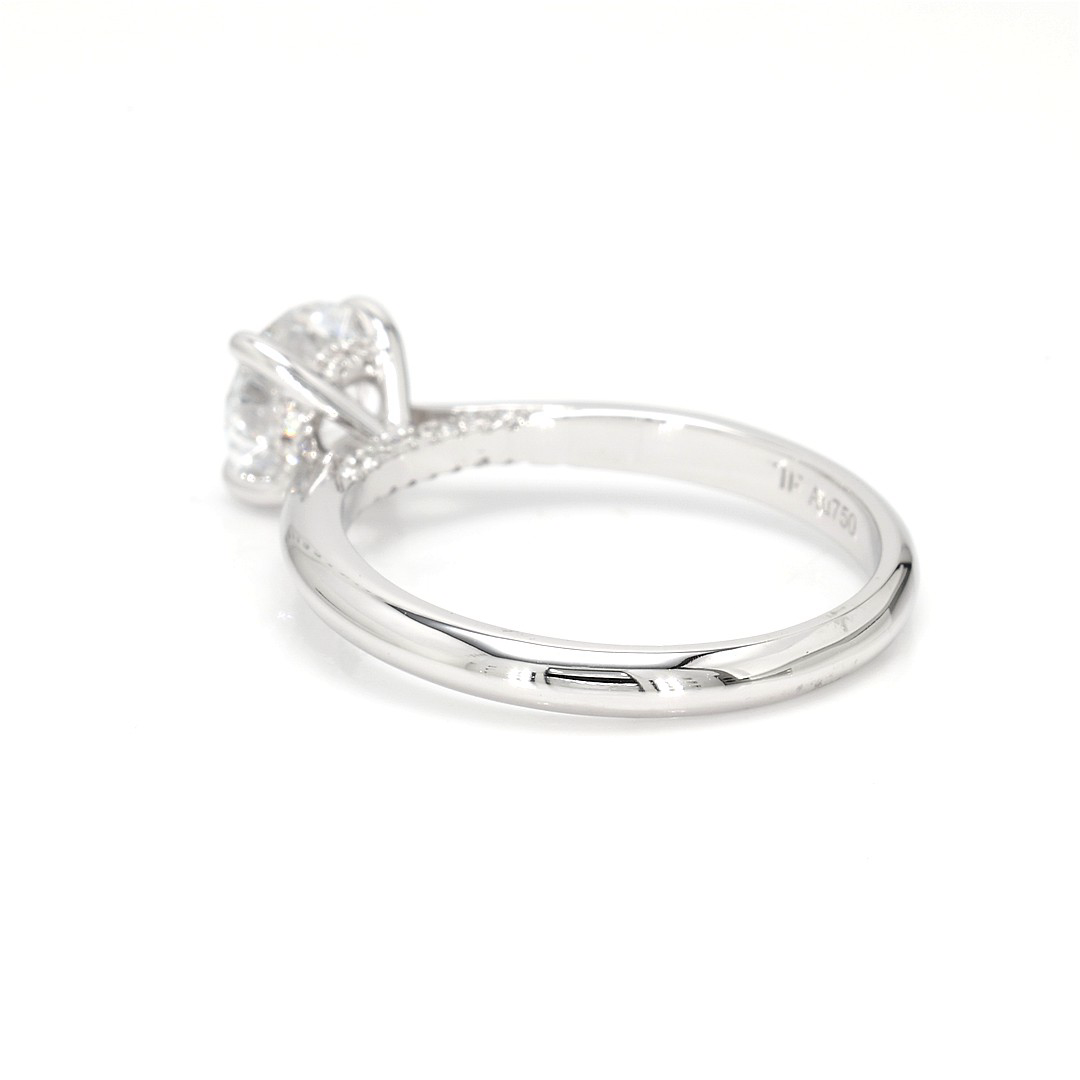 18K 1.05ct Round  Shaped Elise Ring White Frame 4