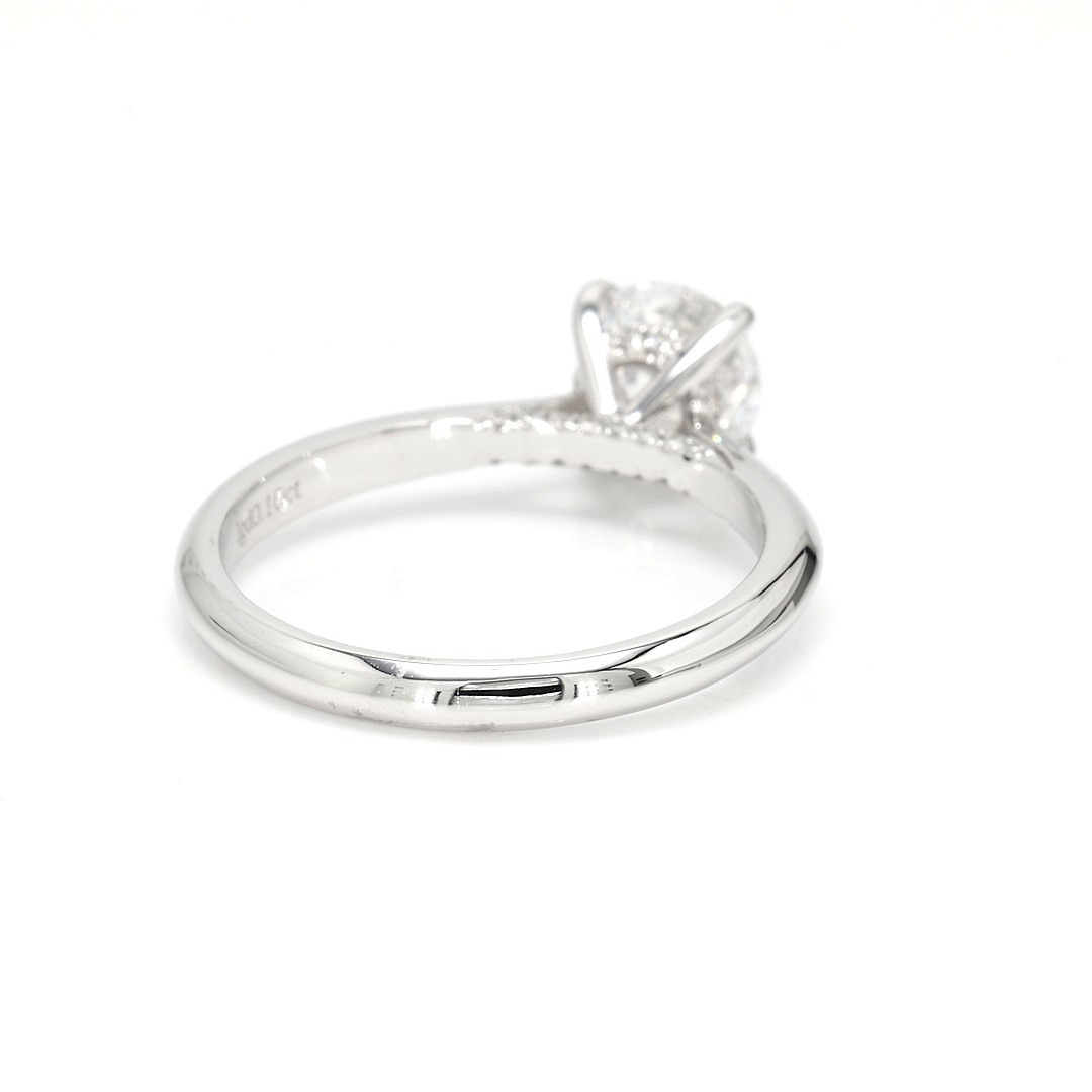 18K 1.05ct Round  Shaped Elise Ring White Frame 6