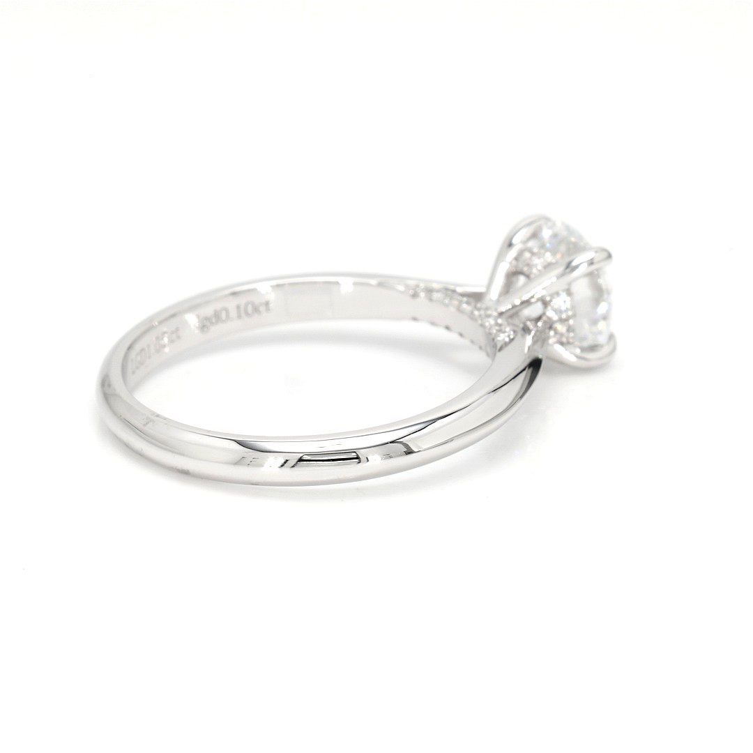 18K 1.05ct Round  Shaped Elise Ring White Frame 7