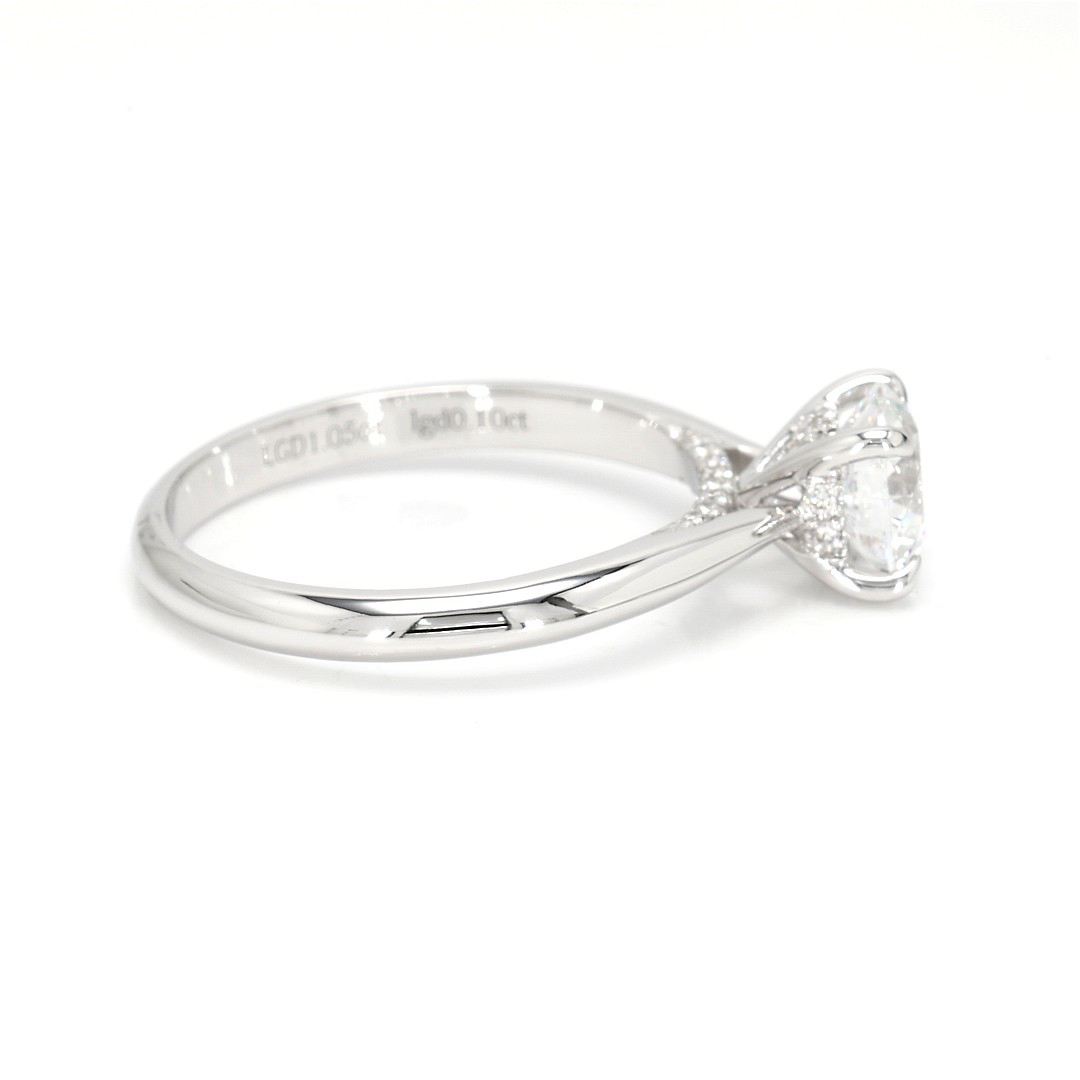 18K 1.05ct Round  Shaped Elise Ring White Frame 8