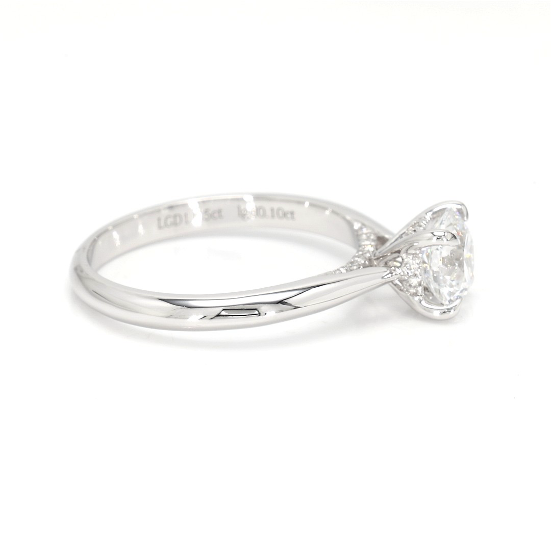 18K 1.05ct Round  Shaped Elise Ring White Frame 19