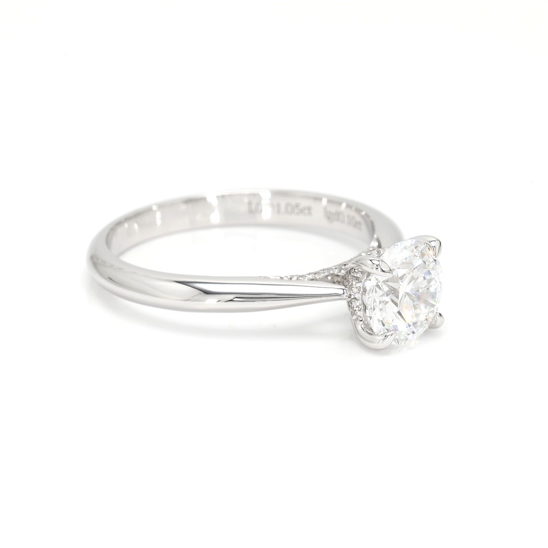 18K 1.05ct Round  Shaped Elise Ring White Frame 20
