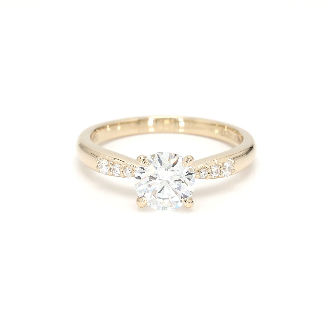 18K 1.03ct Round  Shaped Olivia Ring Yellow Frame 0