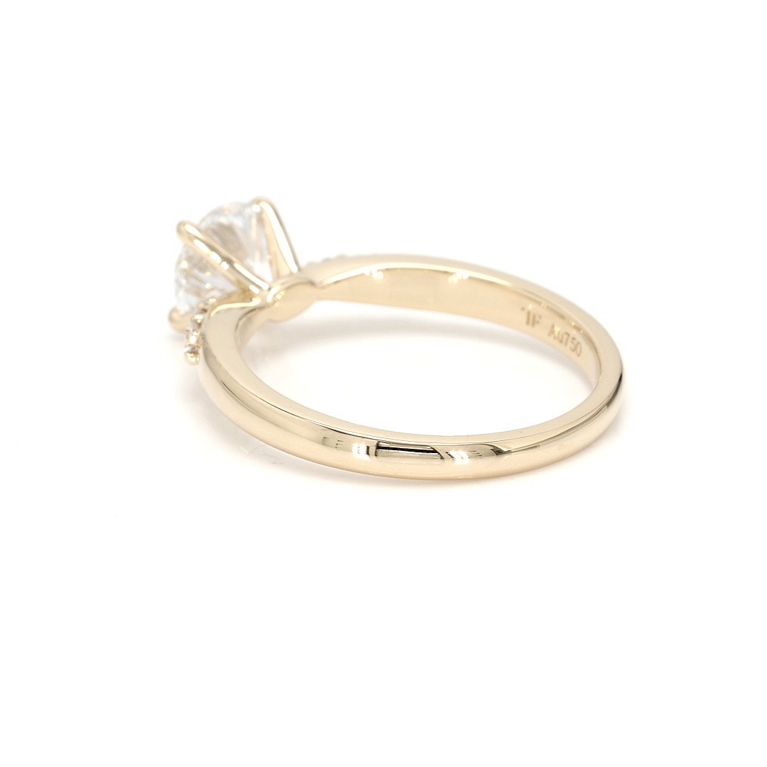 18K 1.03ct Round  Shaped Olivia Ring Yellow Frame 4
