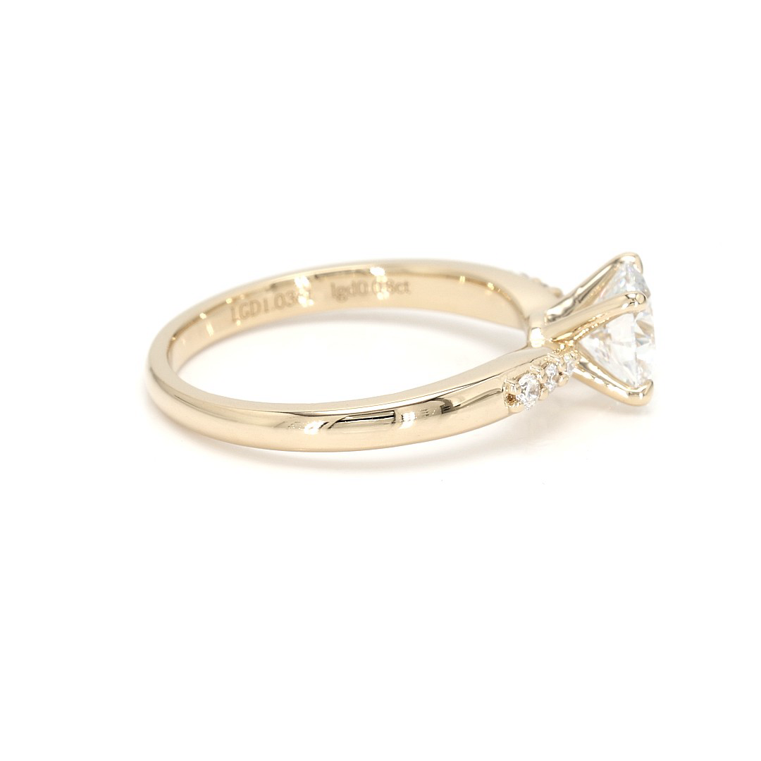 18K 1.03ct Round  Shaped Olivia Ring Yellow Frame 8