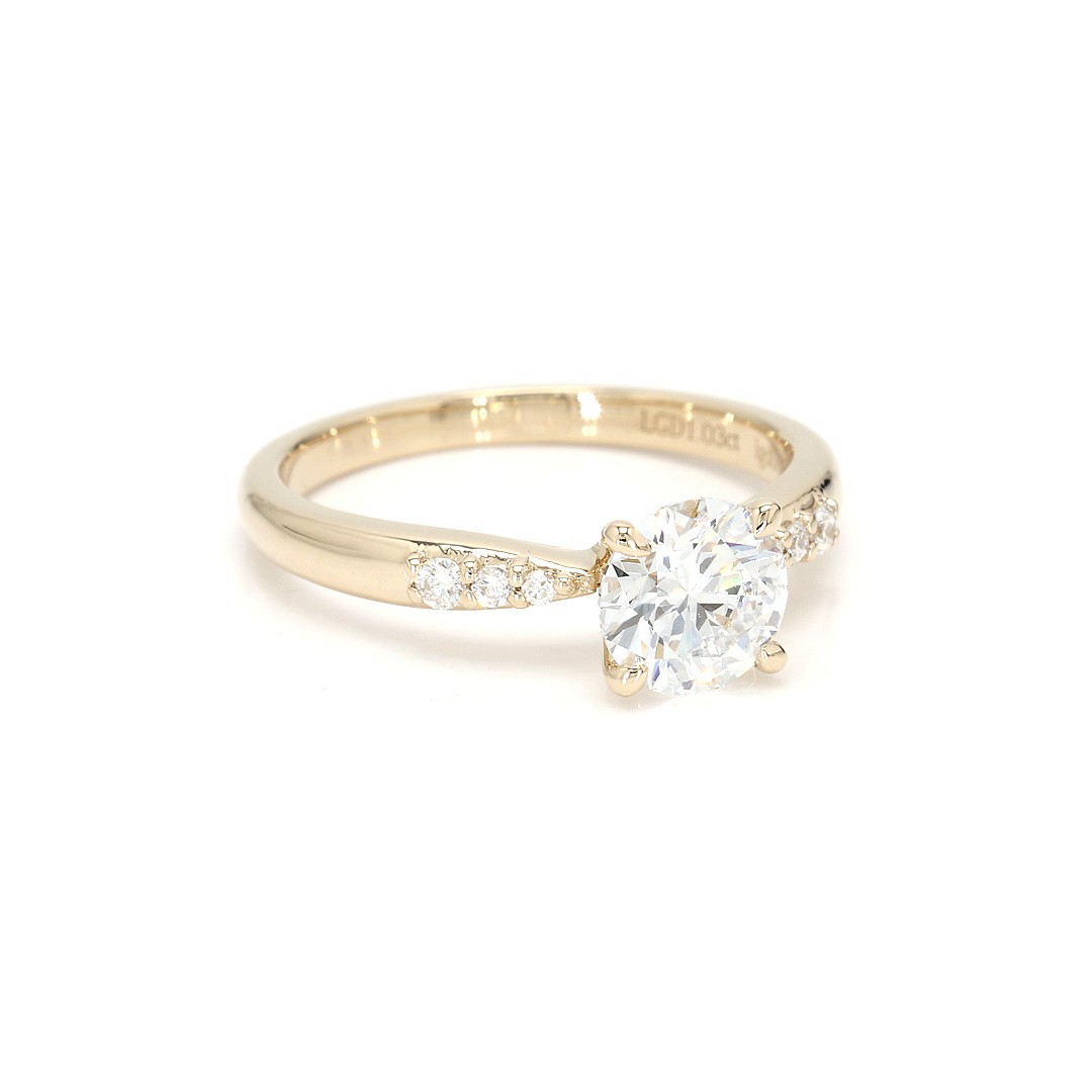 18K 1.03ct Round  Shaped Olivia Ring Yellow Frame 10