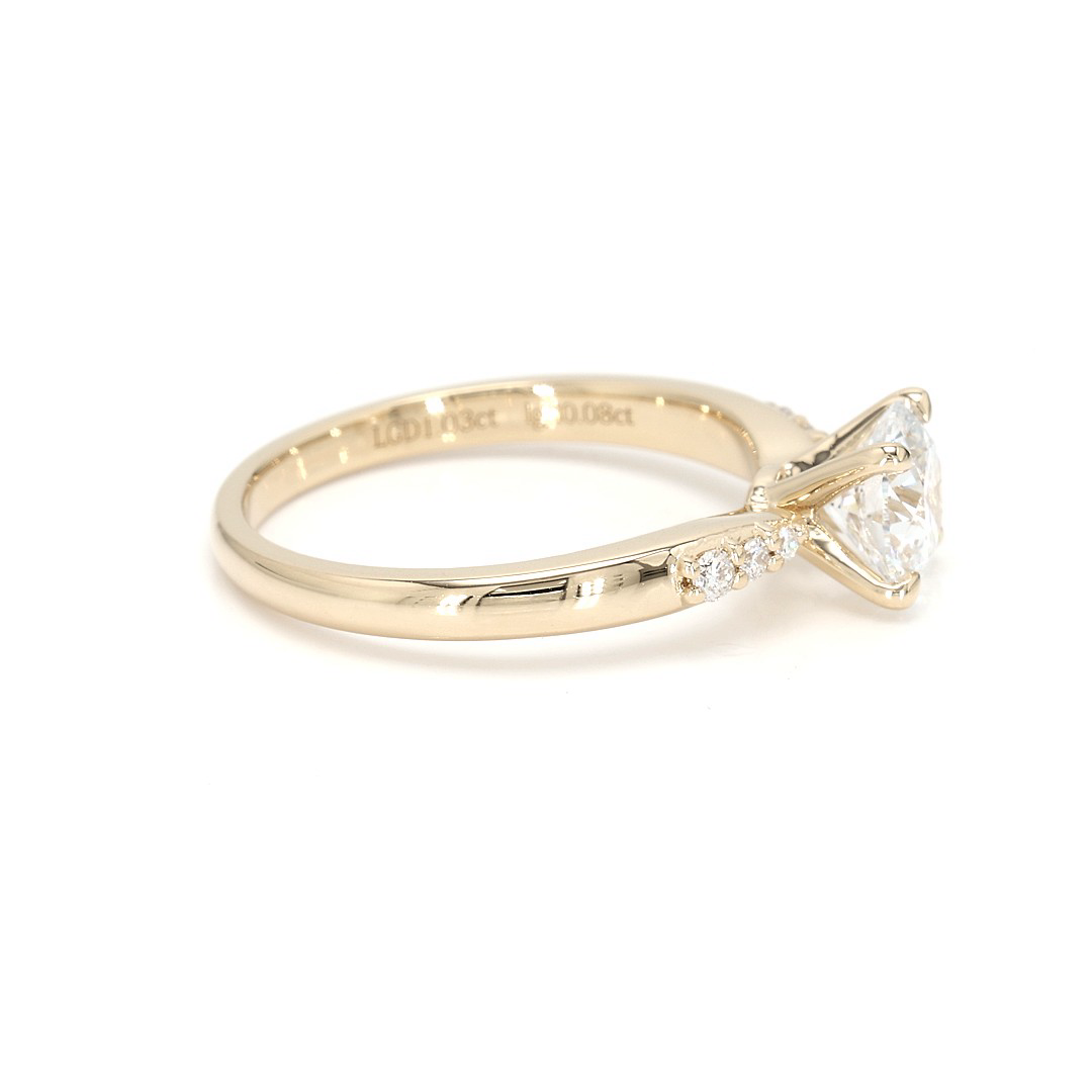 18K 1.03ct Round  Shaped Olivia Ring Yellow Frame 19