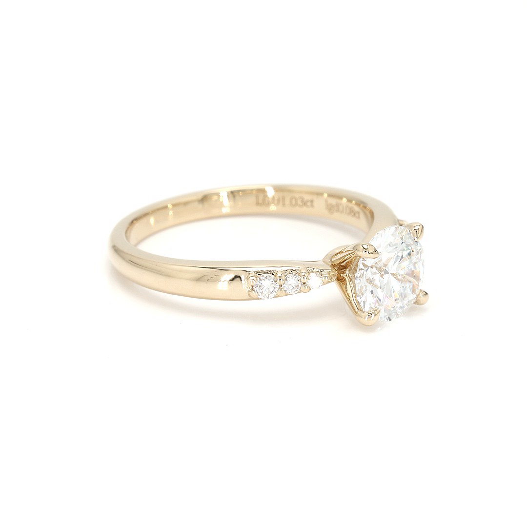 18K 1.03ct Round  Shaped Olivia Ring Yellow Frame 20