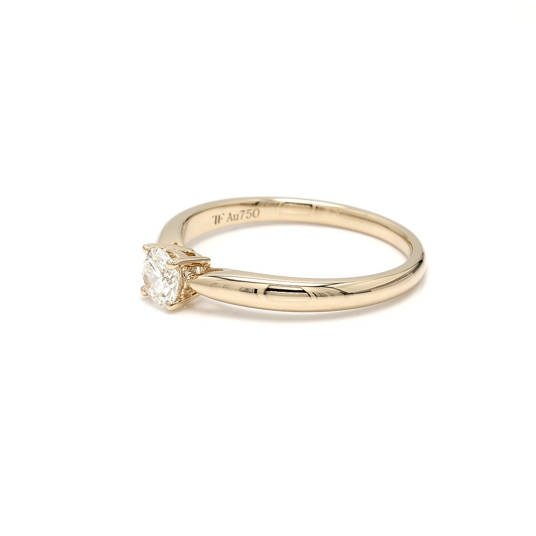 18K 0.3ct Round  Shaped Diane Ring Yellow Frame 1