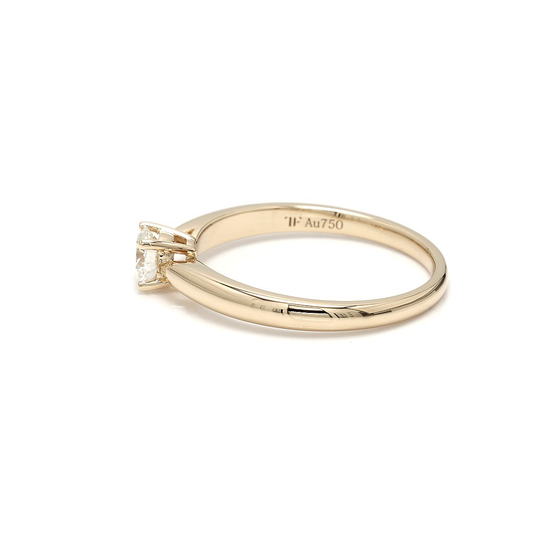 18K 0.3ct Round  Shaped Diane Ring Yellow Frame 2