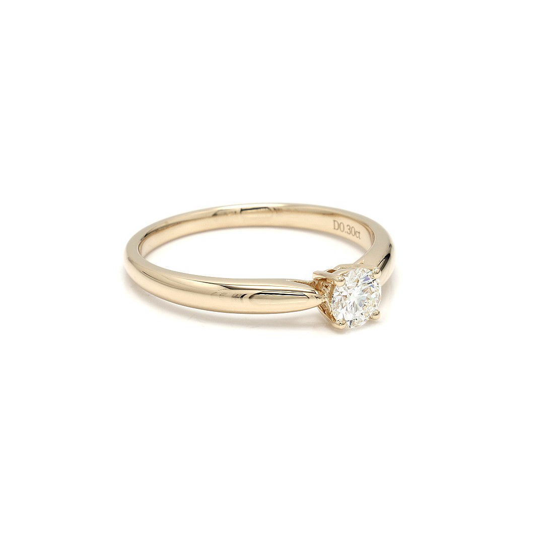 18K 0.3ct Round  Shaped Diane Ring Yellow Frame 9