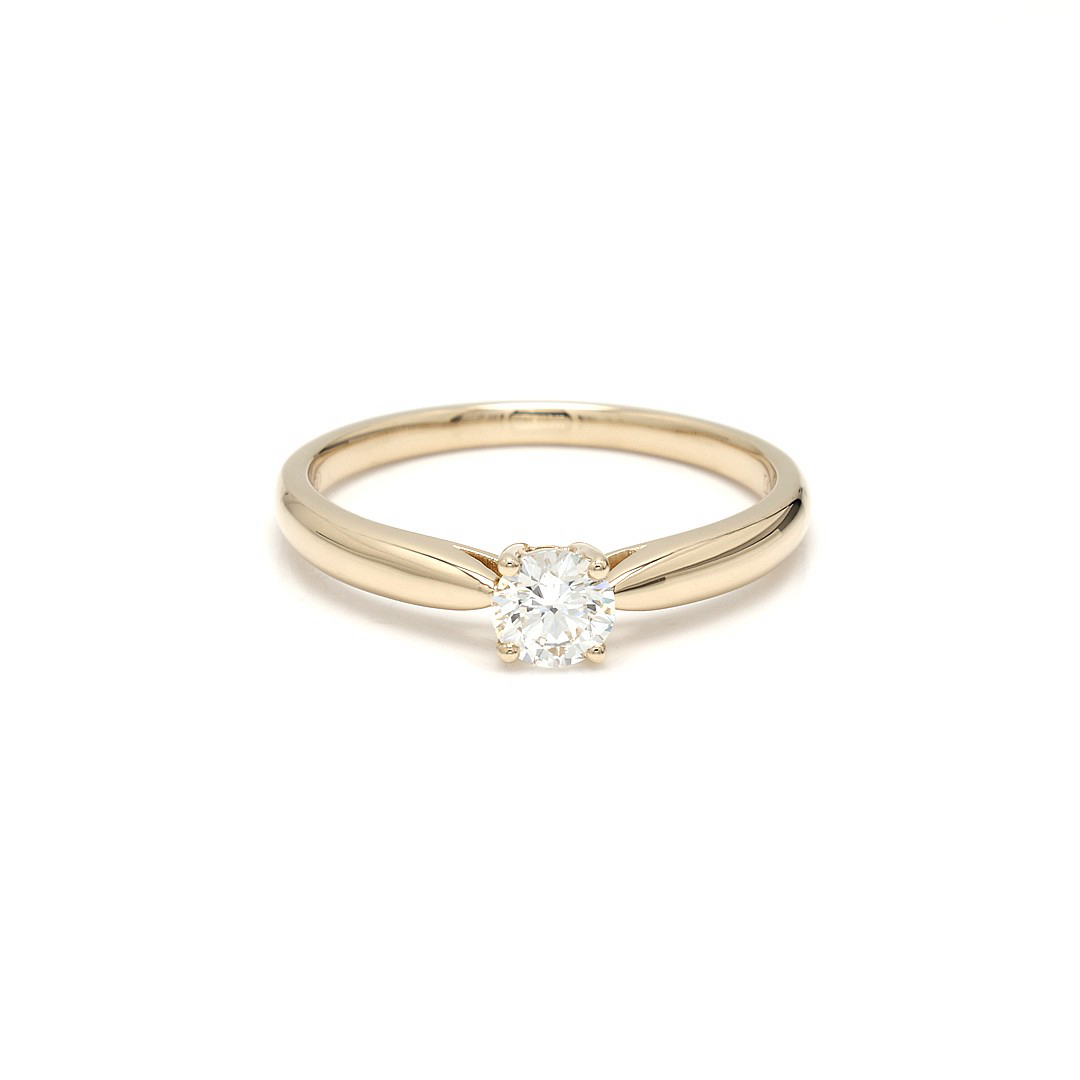18K 0.3ct Round  Shaped Diane Ring Yellow Frame 10