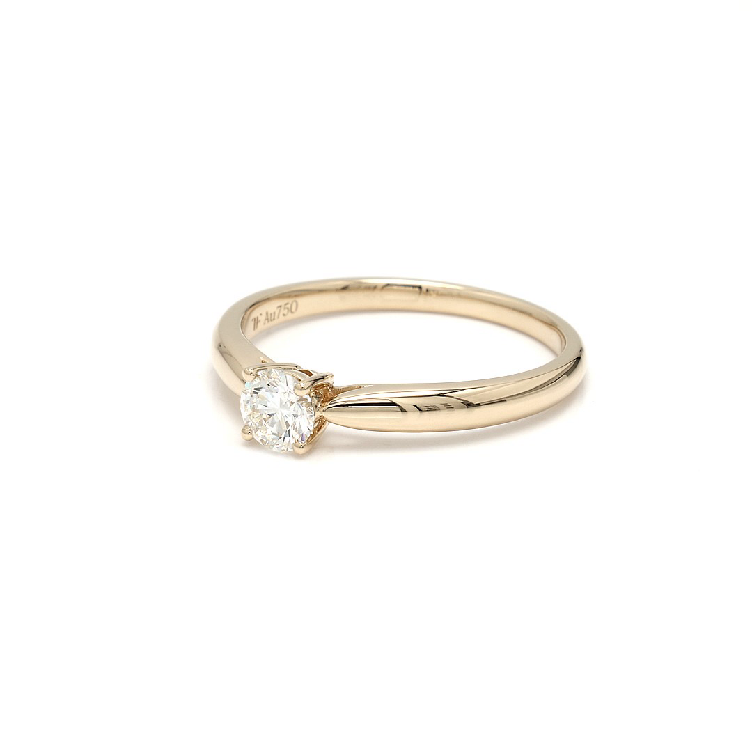 18K 0.3ct Round  Shaped Diane Ring Yellow Frame 11