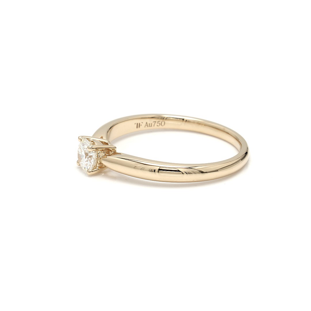 18K 0.3ct Round  Shaped Diane Ring Yellow Frame 12