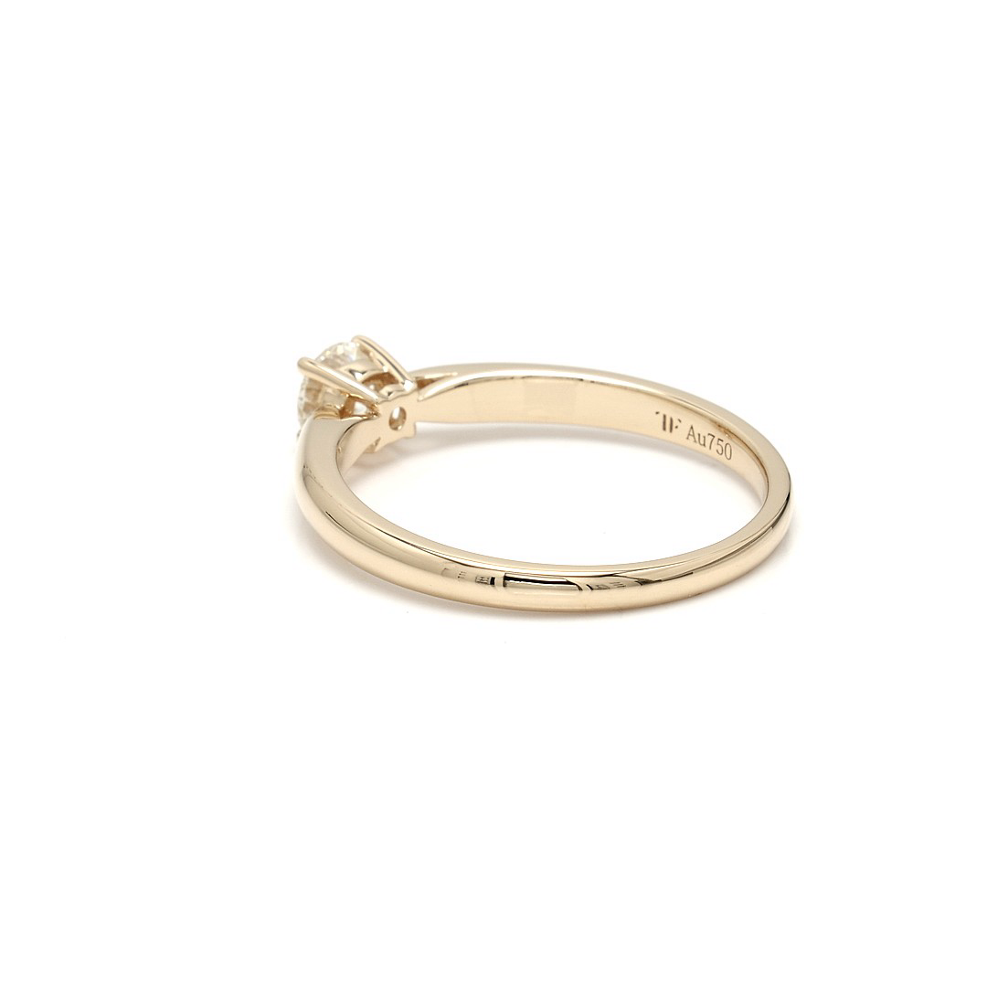 18K 0.3ct Round  Shaped Diane Ring Yellow Frame 14