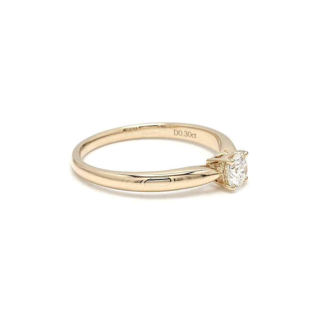 18K 0.3ct Round  Shaped Diane Ring Yellow Frame 19