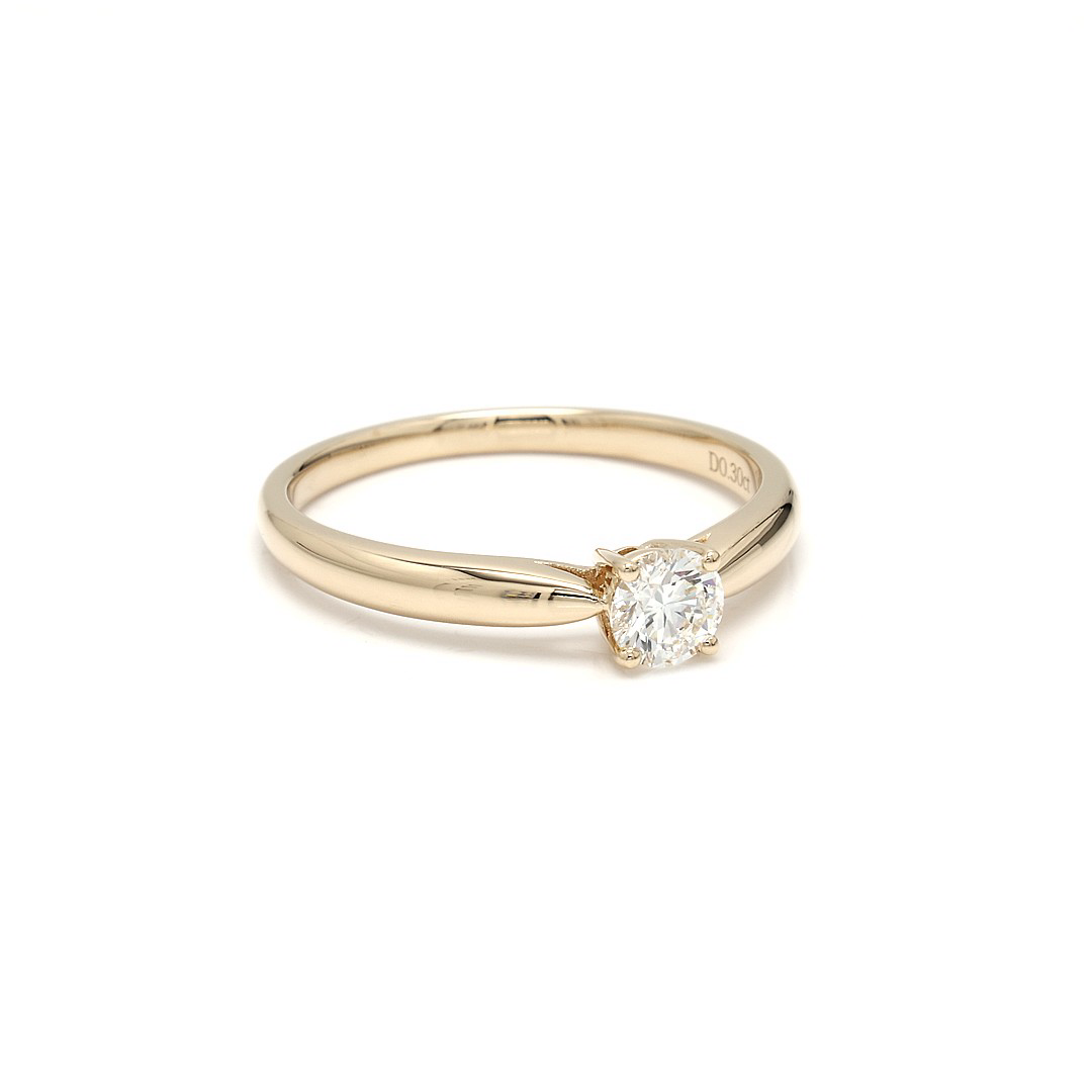 18K 0.3ct Round  Shaped Diane Ring Yellow Frame 20
