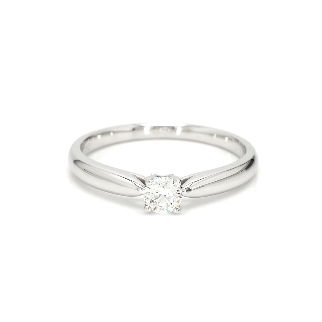 18K 0.21ct Round  Shaped Diane Ring White Frame 0