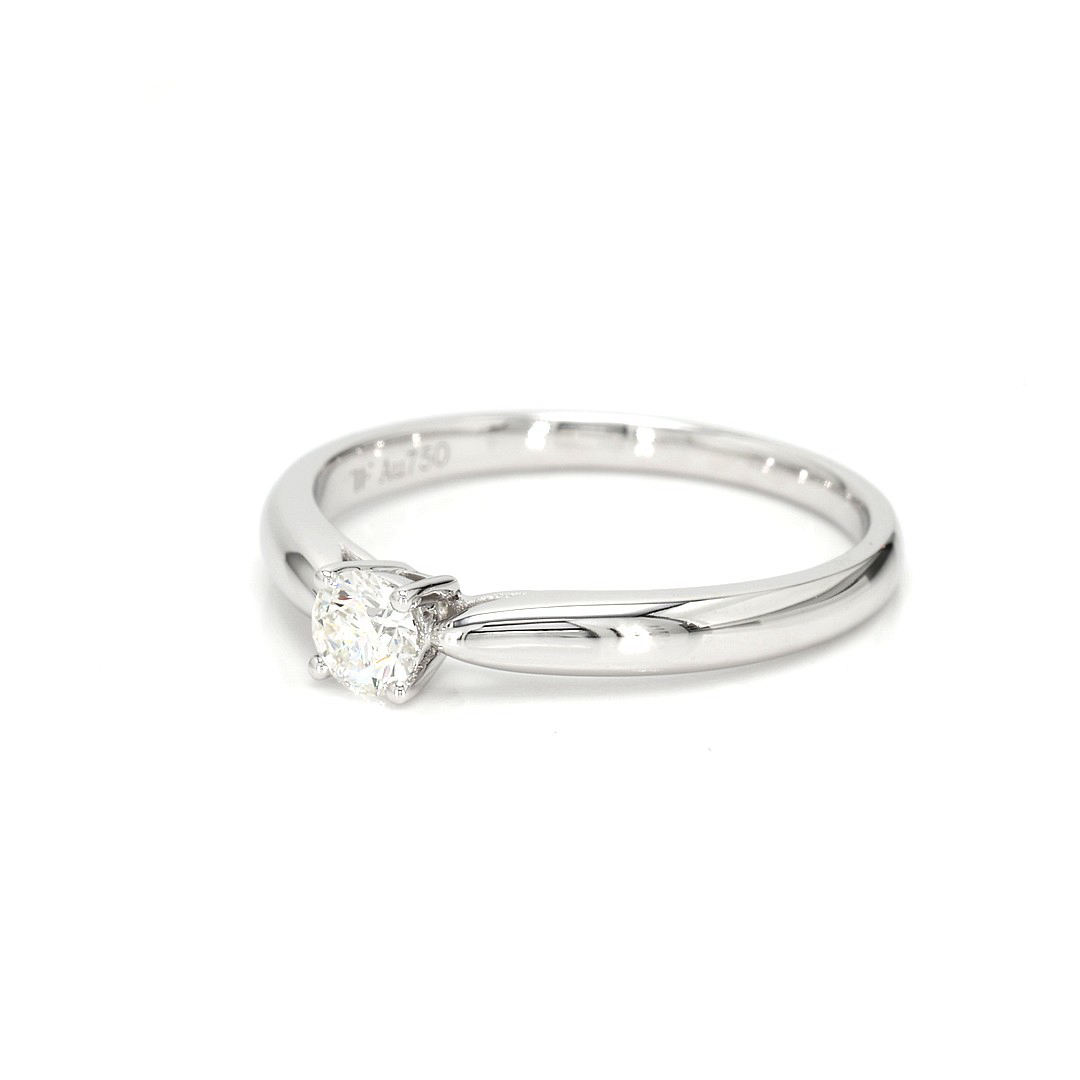 18K 0.21ct Round  Shaped Diane Ring White Frame 1