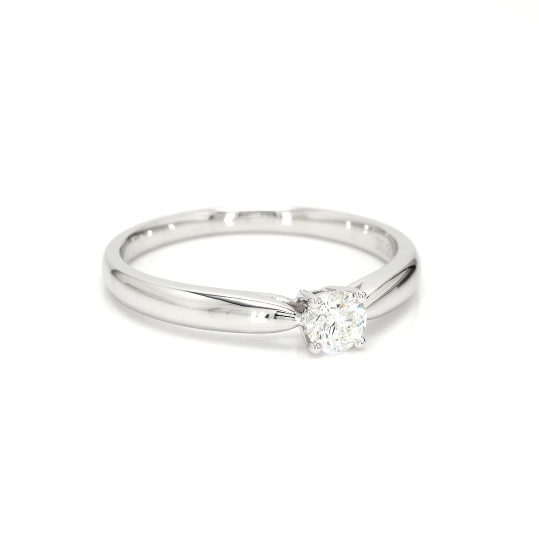 18K 0.21ct Round  Shaped Diane Ring White Frame 10