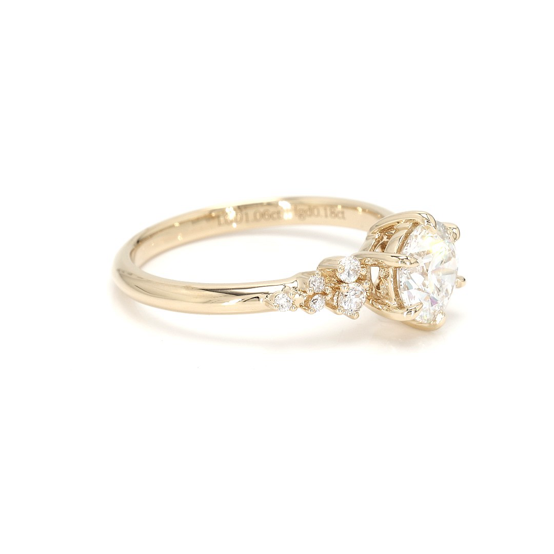 18K 1.06ct Round  Shaped Sophie Ring Yellow Frame 9
