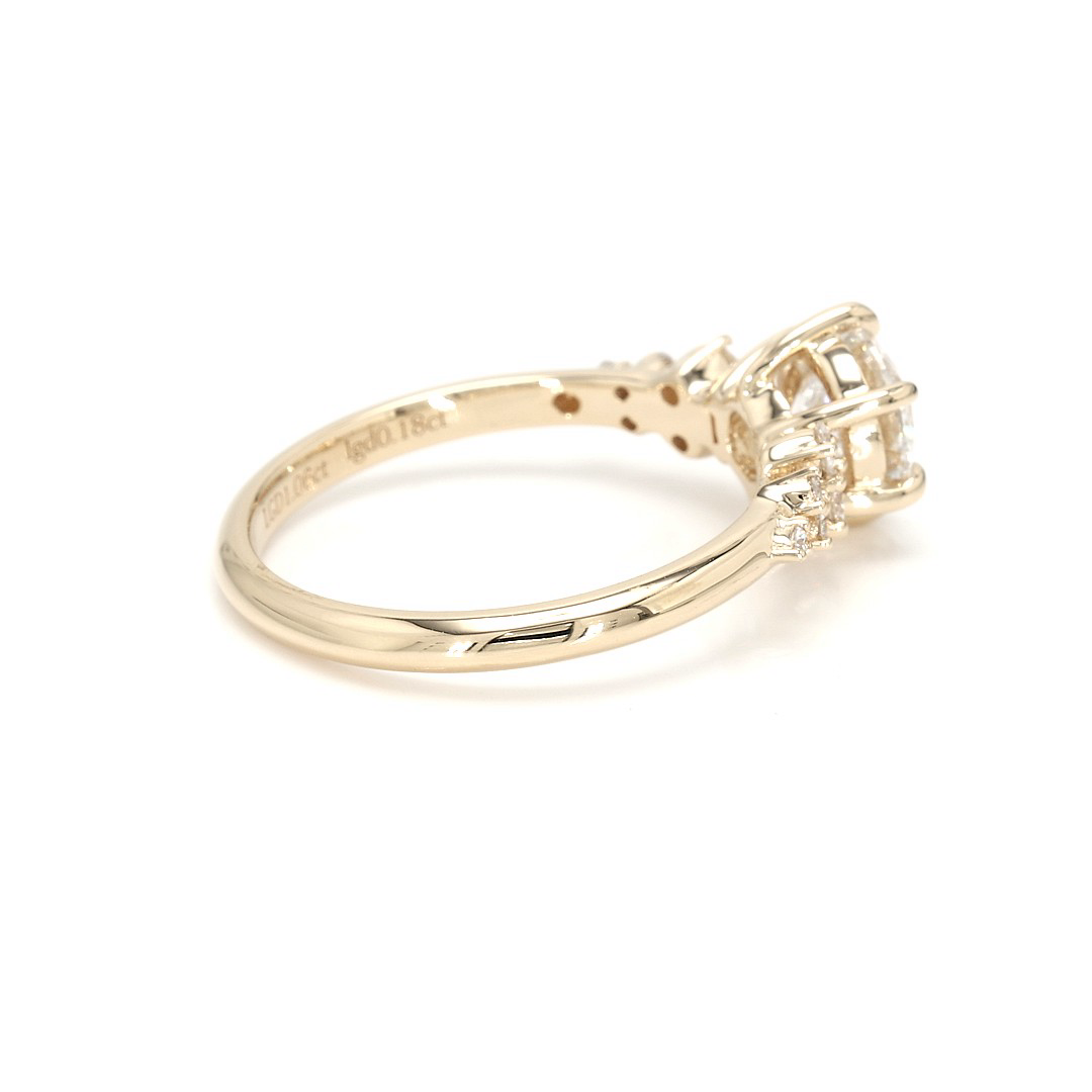 18K 1.06ct Round  Shaped Sophie Ring Yellow Frame 18