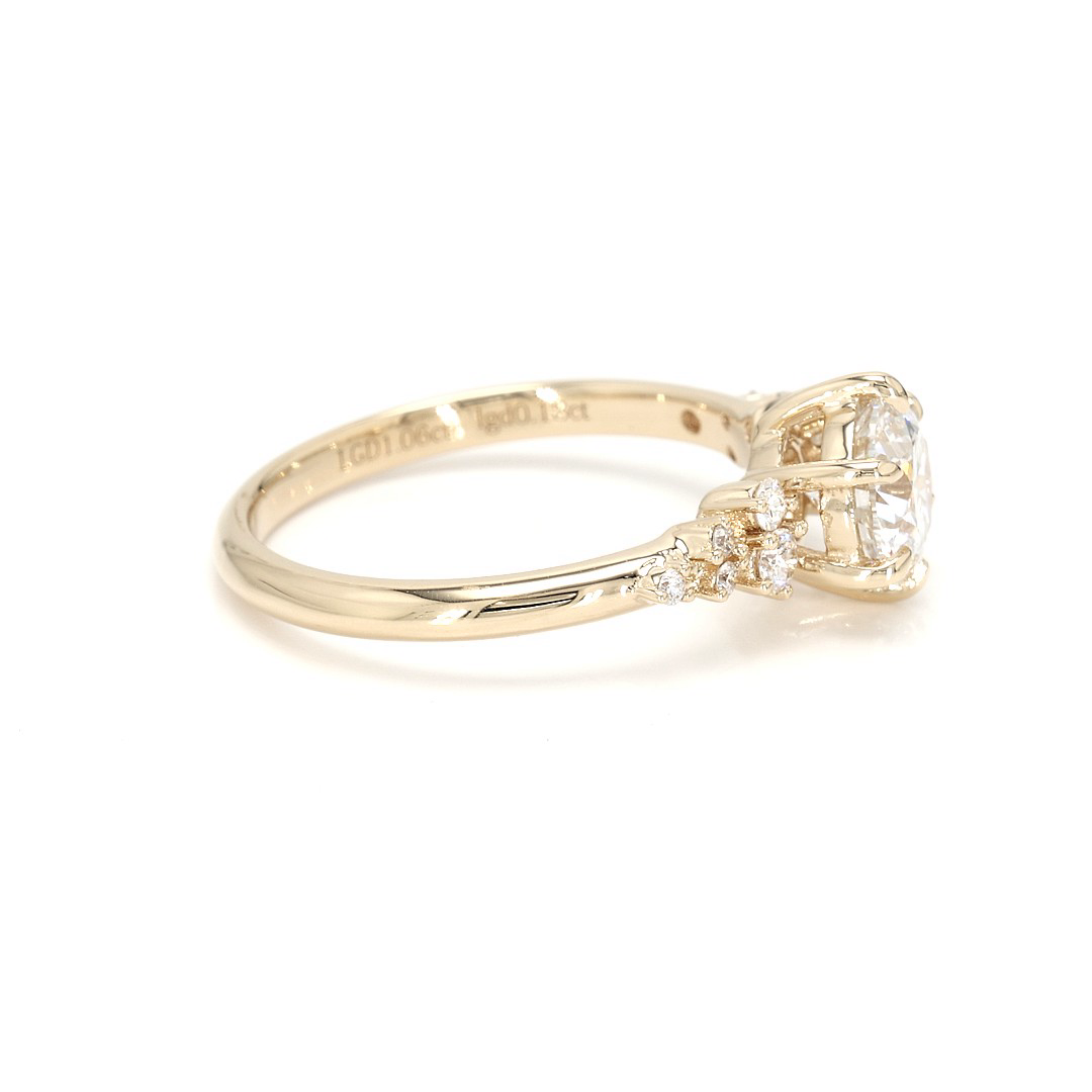 18K 1.06ct Round  Shaped Sophie Ring Yellow Frame 19