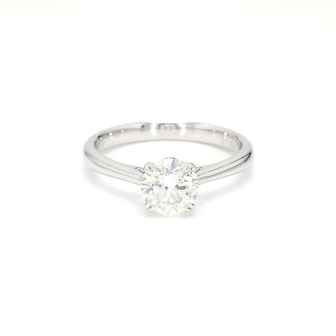 18K 1ct Round  Shaped Isabella Ring White Frame 0