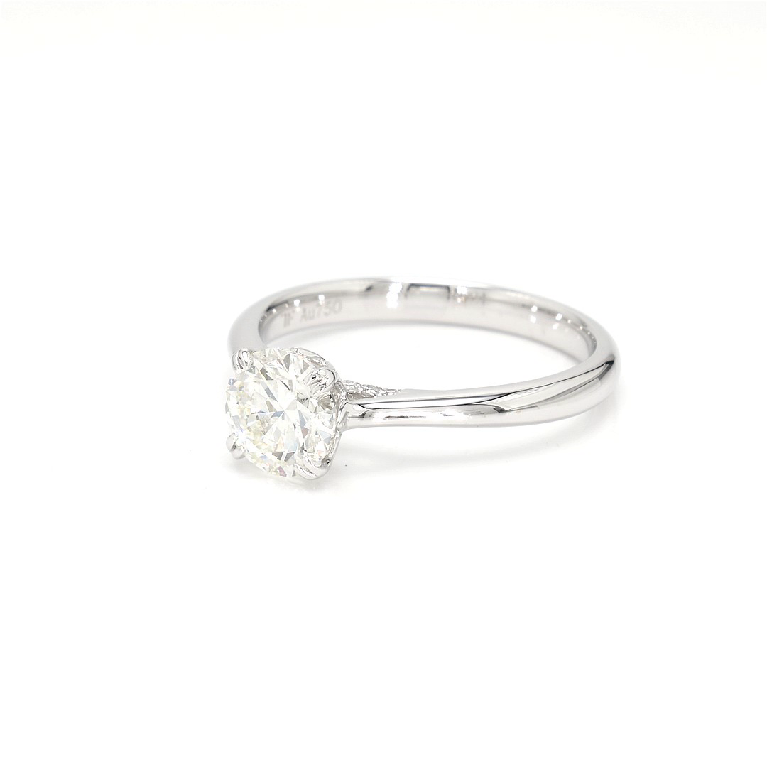 18K 1ct Round  Shaped Isabella Ring White Frame 1