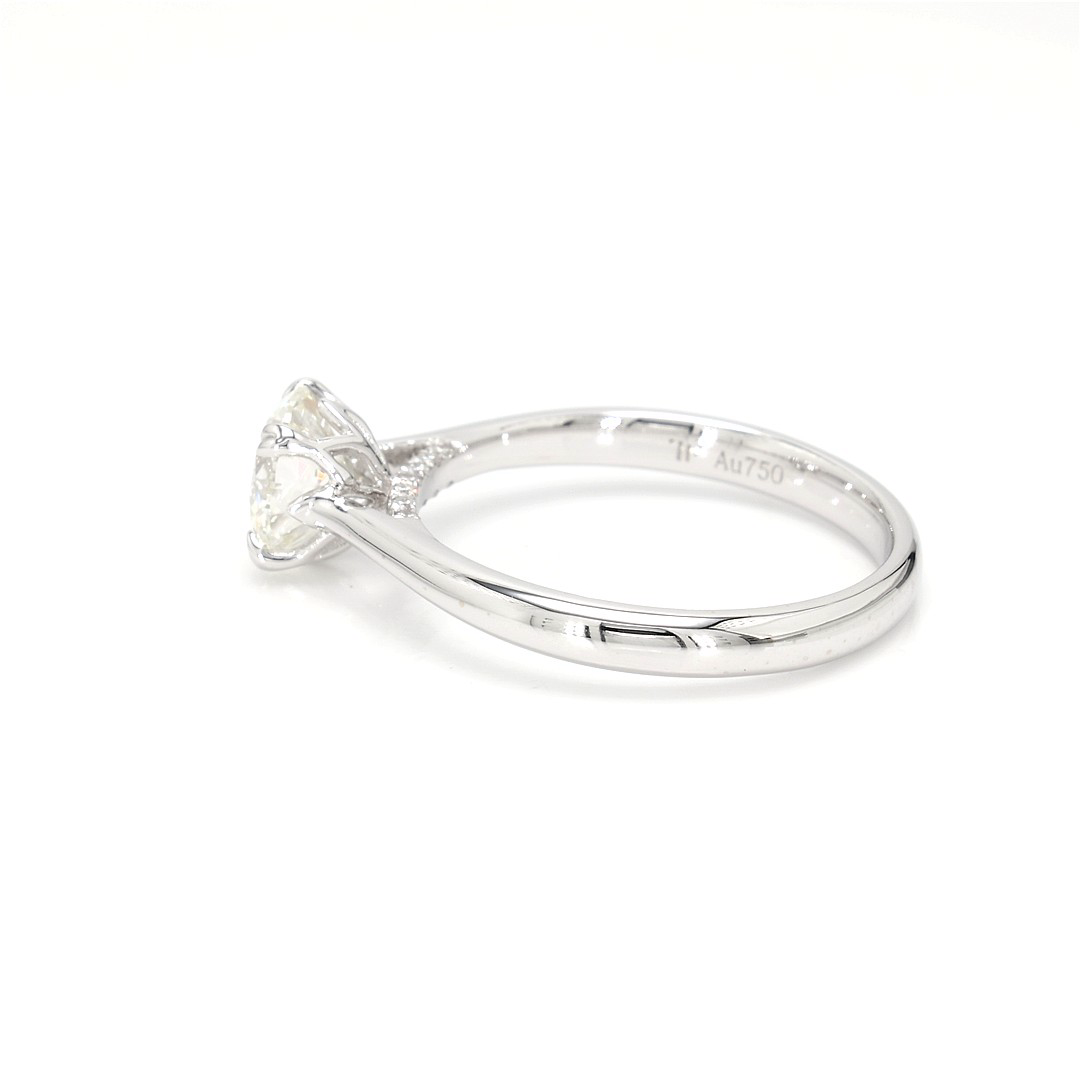 18K 1ct Round  Shaped Isabella Ring White Frame 3