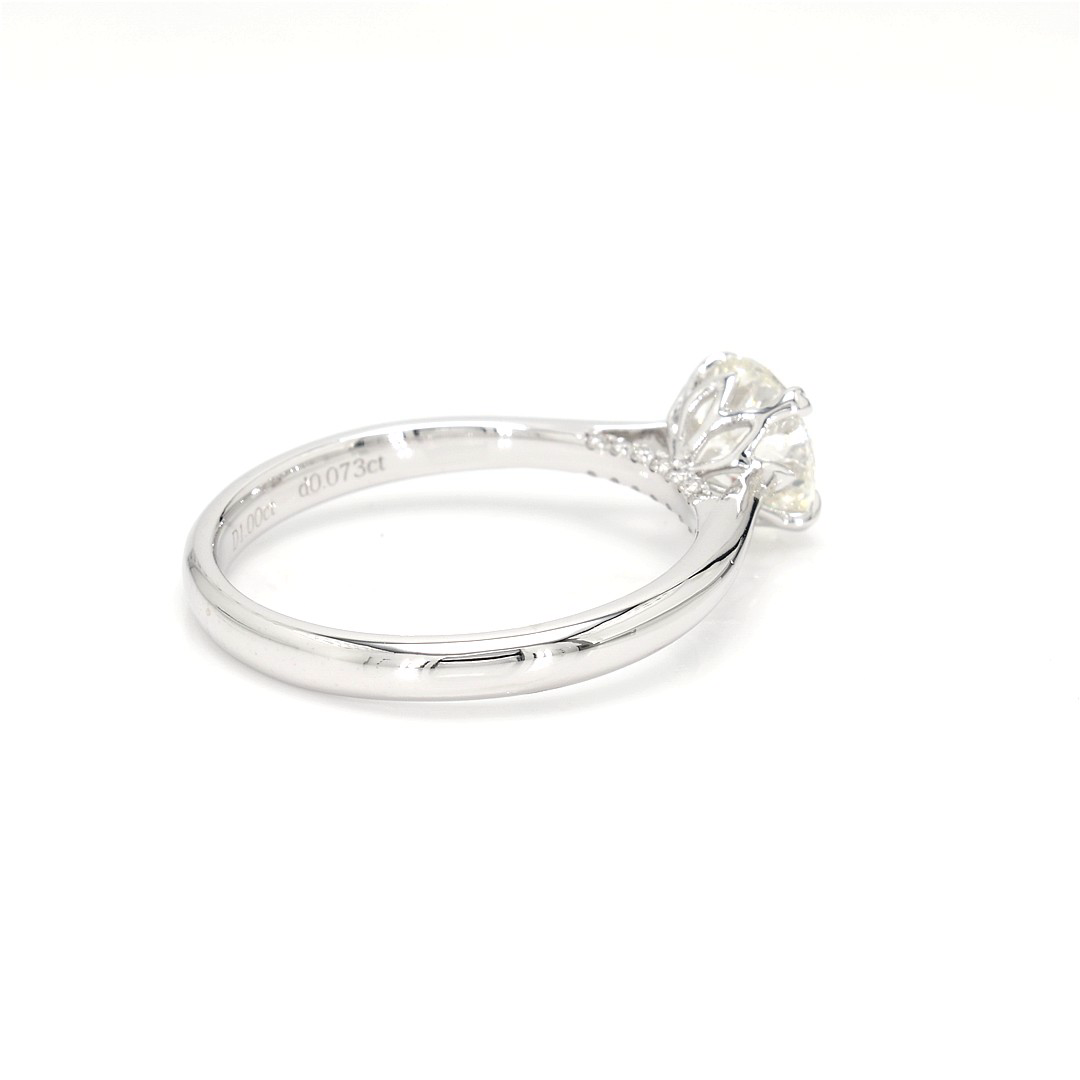 18K 1ct Round  Shaped Isabella Ring White Frame 7